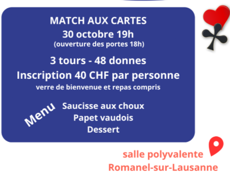  🃏 Match aux cartes de l’EIR – 30 octobre à 19h 